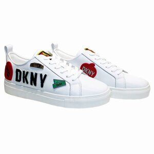 DKNY Womens Coreen City Signs Calf Leather Bright White Size 11